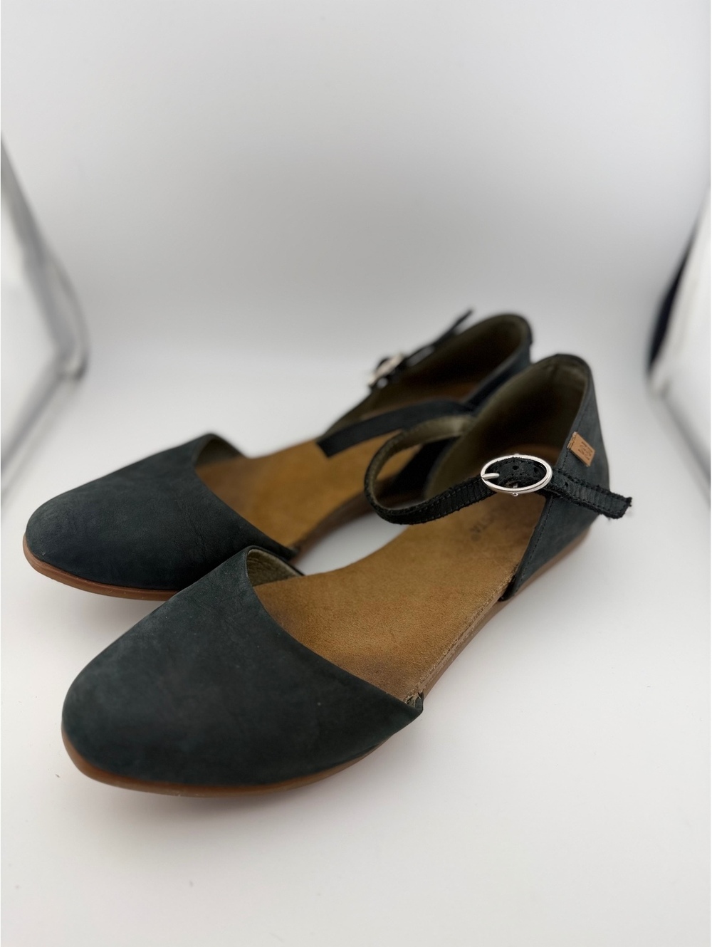 El Naturalista Stella Ballerina Ankle Strap Flats, Size 40